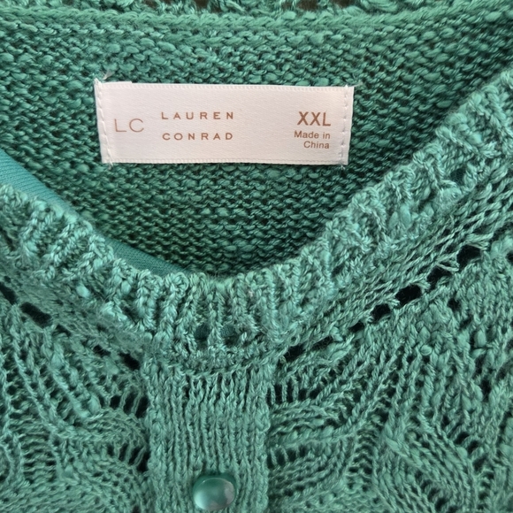 NWT LC Lauren Conrad | Green Pointelle Knit Sweater Tank Size XXL - Picture 5 of 7